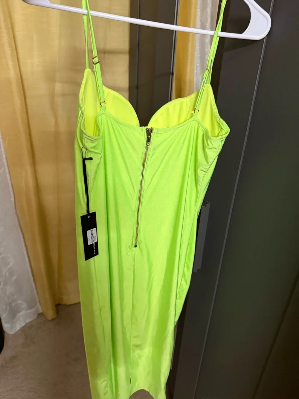 NWT Neon Yellow Midi Bodycon Dress